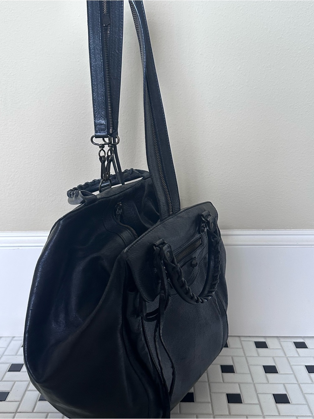 Balenciaga Agneau Traveler Backpack / Top Handle with Classic Hardware - Picture 10 of 12